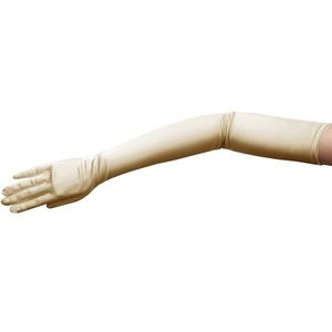 Long cream opera length stretch gloves New